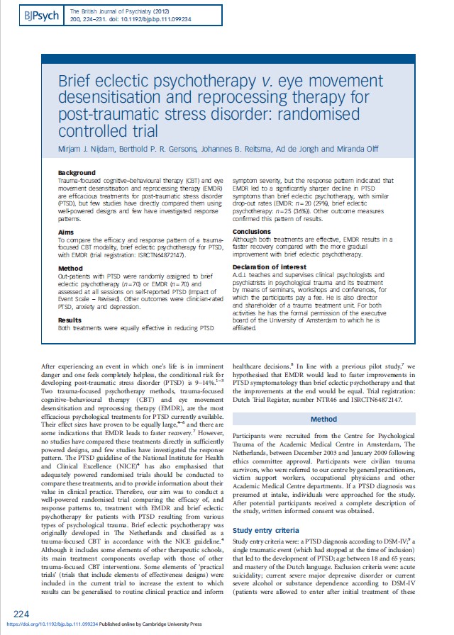 EMDR Evidence